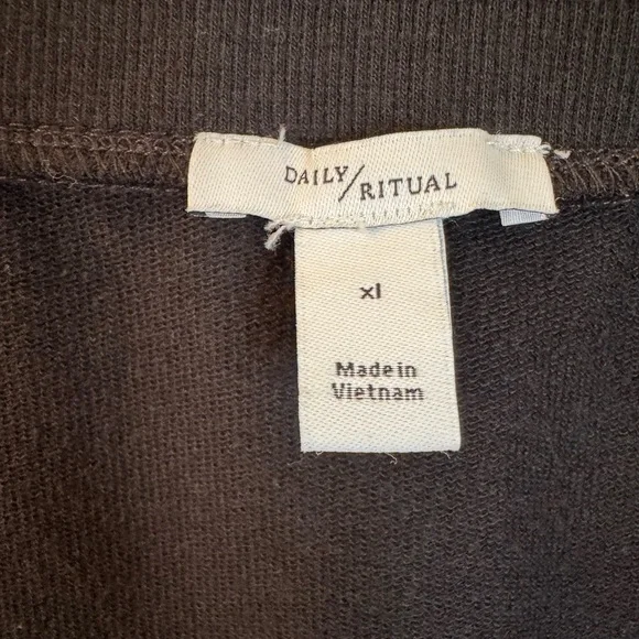 Daily Ritual Black Terry Cloth Skirt XL - Picture 5 of 6